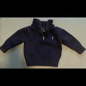 Ralph Lauren quarter zip baby boy sweater navy 6 months - 9 months